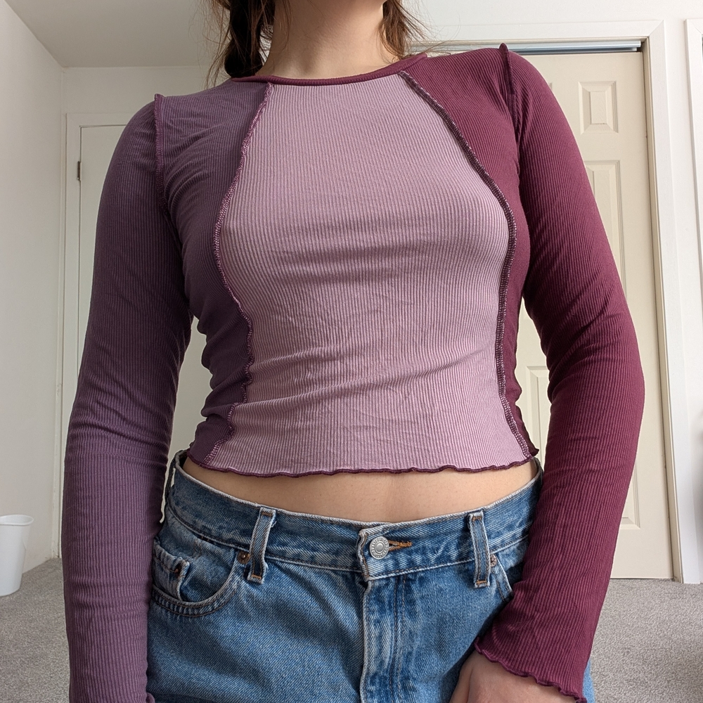 Women's Long Sleeve Colorblock Top